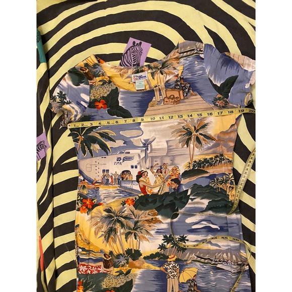 Vintage Reyn Spooner Hawaiian Shift Dress, Tourist TPA Airline Print, size XS-S - Picture 8 of 12